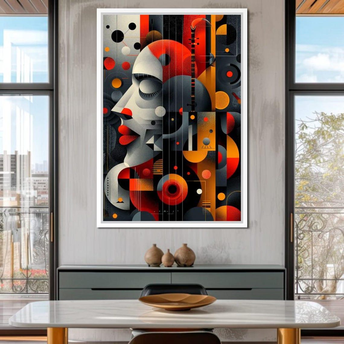 Kaleidoscopic Patterned Dream Vibrant Wall Art Geometric Face Colorful Home Decor Abstract Design Modern Art By Nichecanvas - Image 3