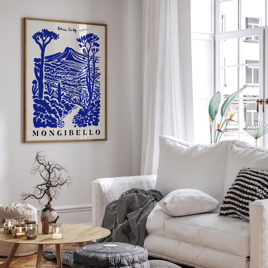Etna Sicily Blue Indigo Mongibello Volcano Landscape Wall Poster - Image 3
