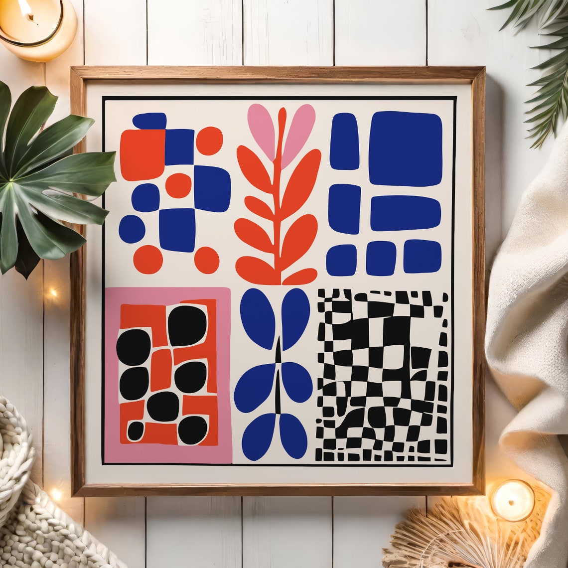 Colorful Geometric Abstract Squares Bold Contemporary Art Print - Image 4