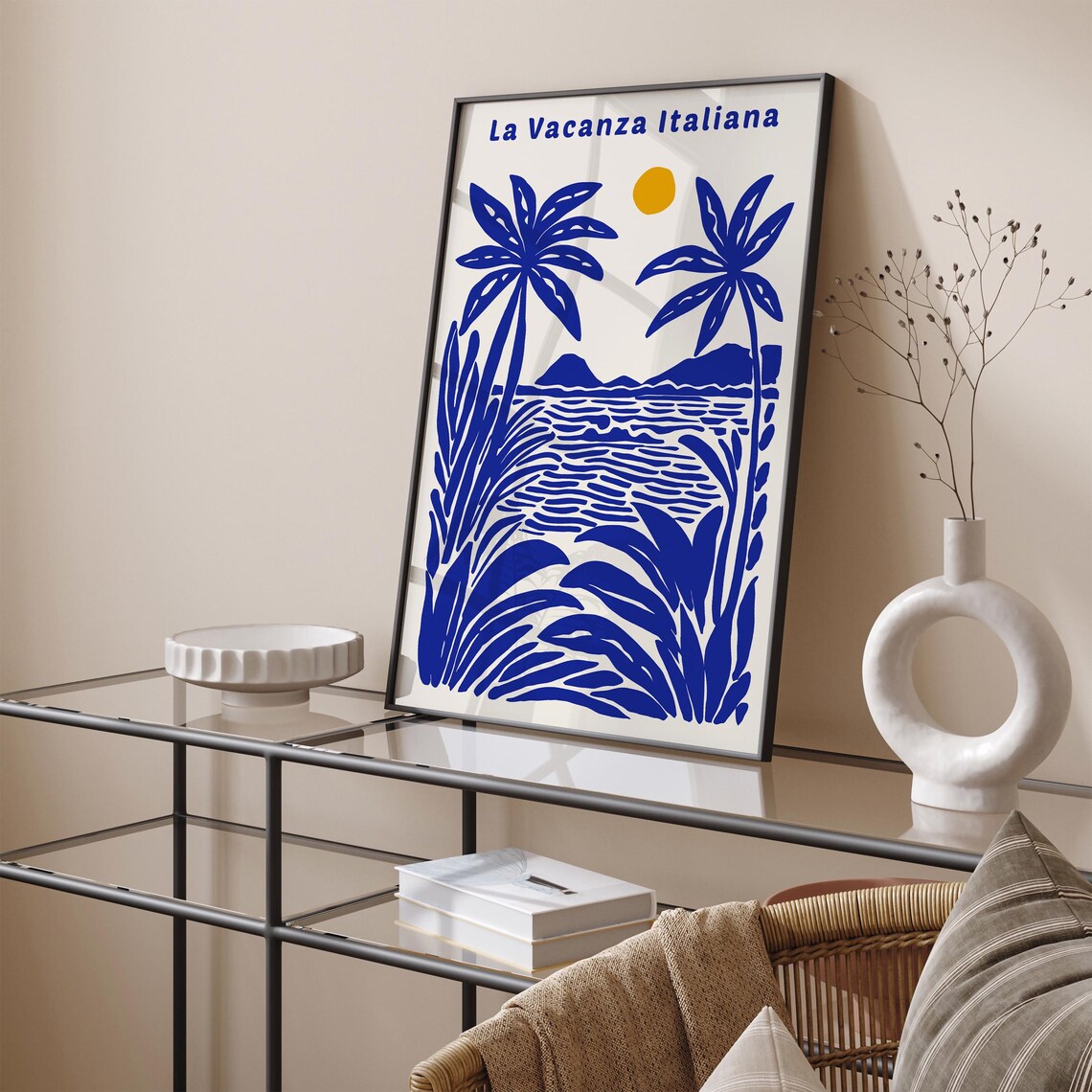 La Vacanza Italiana Blue Palms Coastal Sun Summer Scene Poster - Image 5