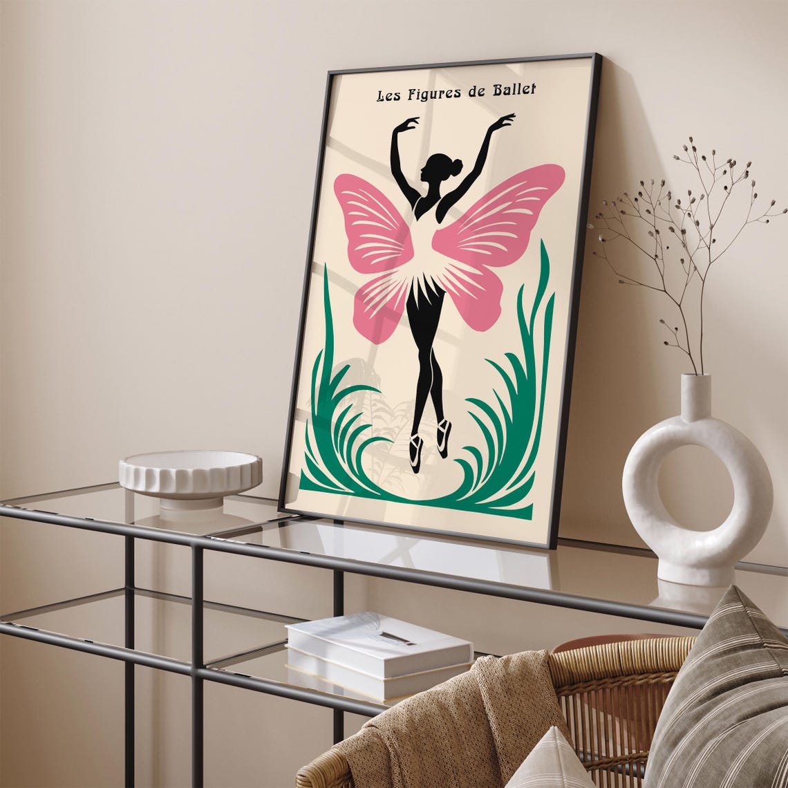 Les Figures de Ballet Poster with Pink Butterfly Wings Dancer - Image 5