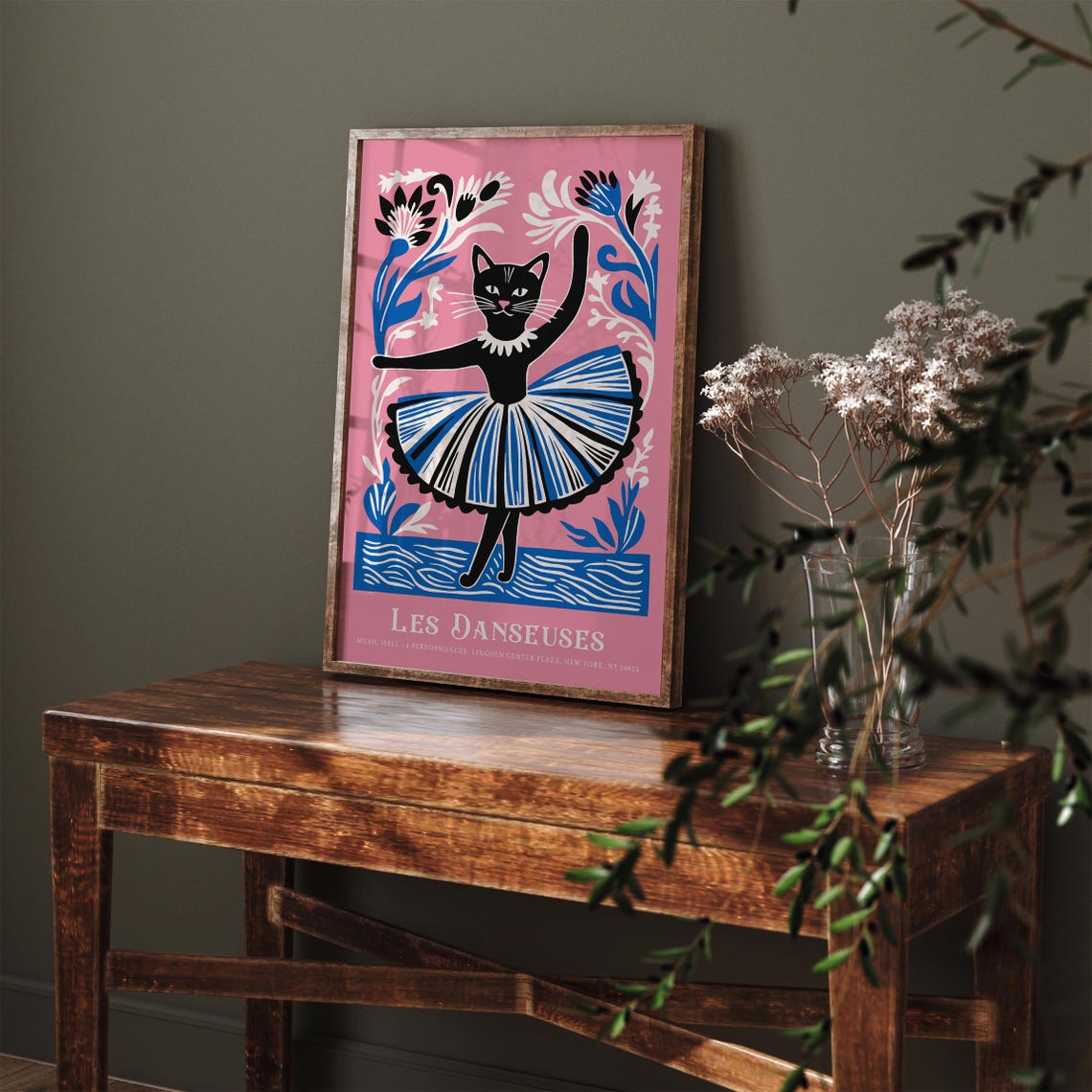 Les Danseuses Ballet Cat Pink Ballerina Kitty New York Art Poster - Image 3