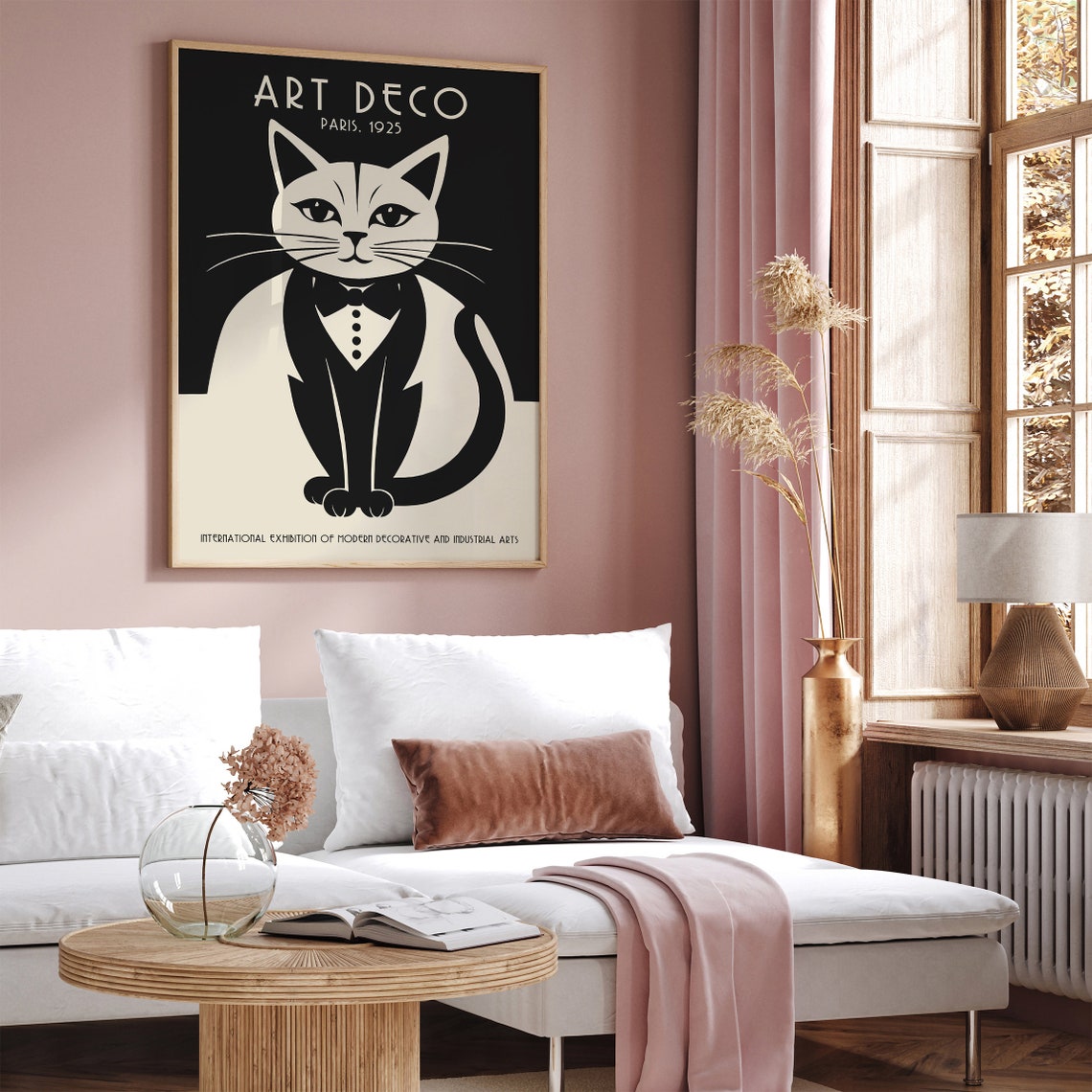 Art Deco Paris 1925 Cat In Tuxedo Vintage Exhibition Art Poster - Image 5