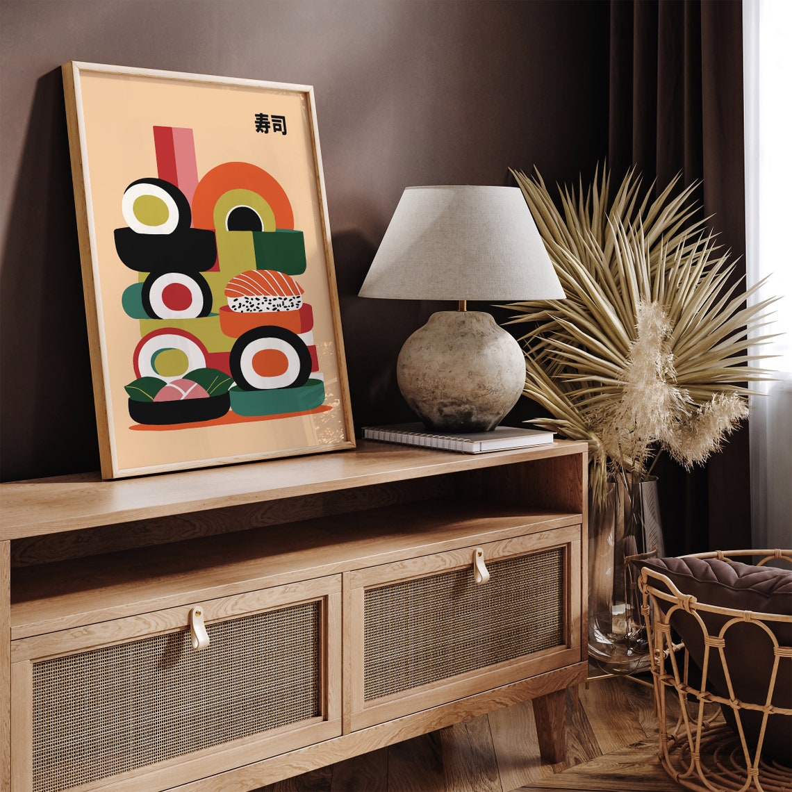 Modern Abstract Sushi Art Colorful Japanese Food Illustration Poster - Image 6