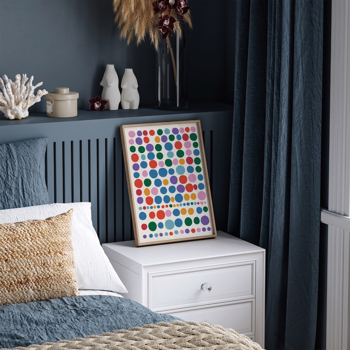 Joyful Multicolor Polka Dot Abstract Pattern Poster On Cream - Image 6