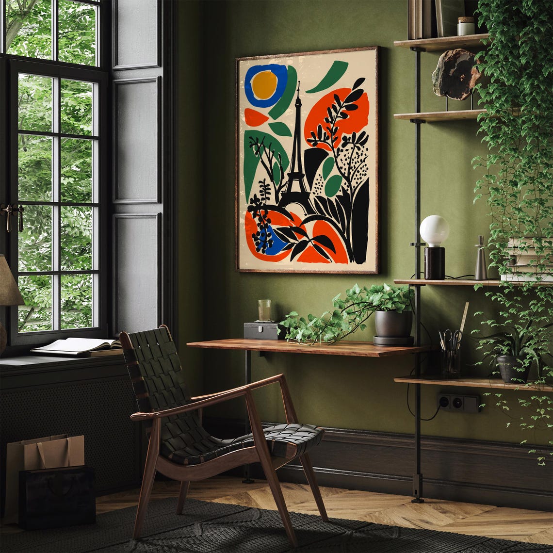 Eiffel Tower Abstract Bold Matisse Color Block Modern Poster - Image 2
