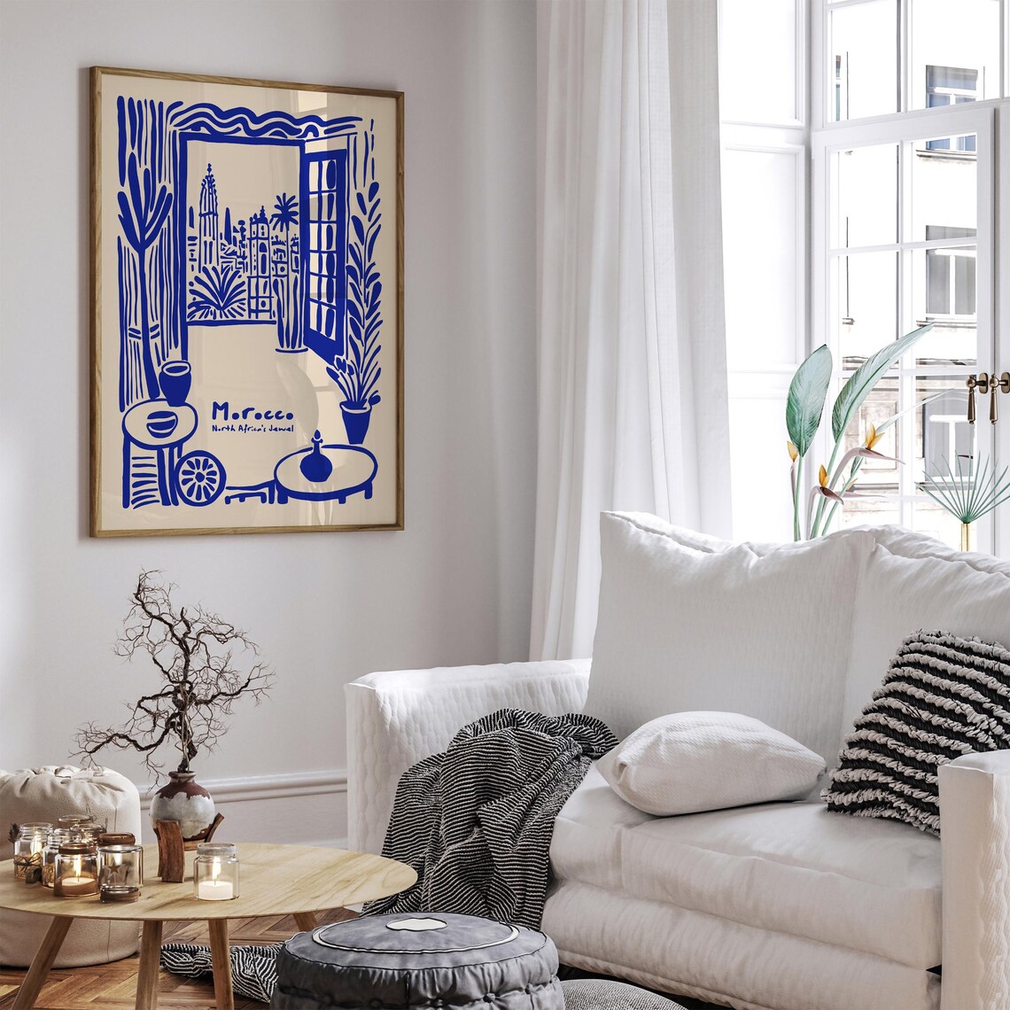 Morocco North Africa's Jewel Blue Moroccan Courtyard Travel Poster - Image 6