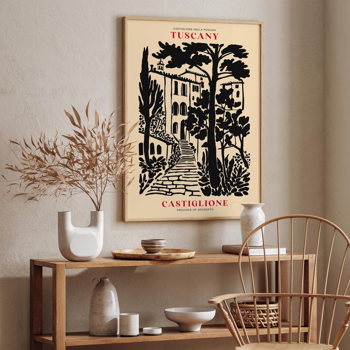 Tuscany Castiglione Della Pescaia Village Stairs Travel Poster - Image 4