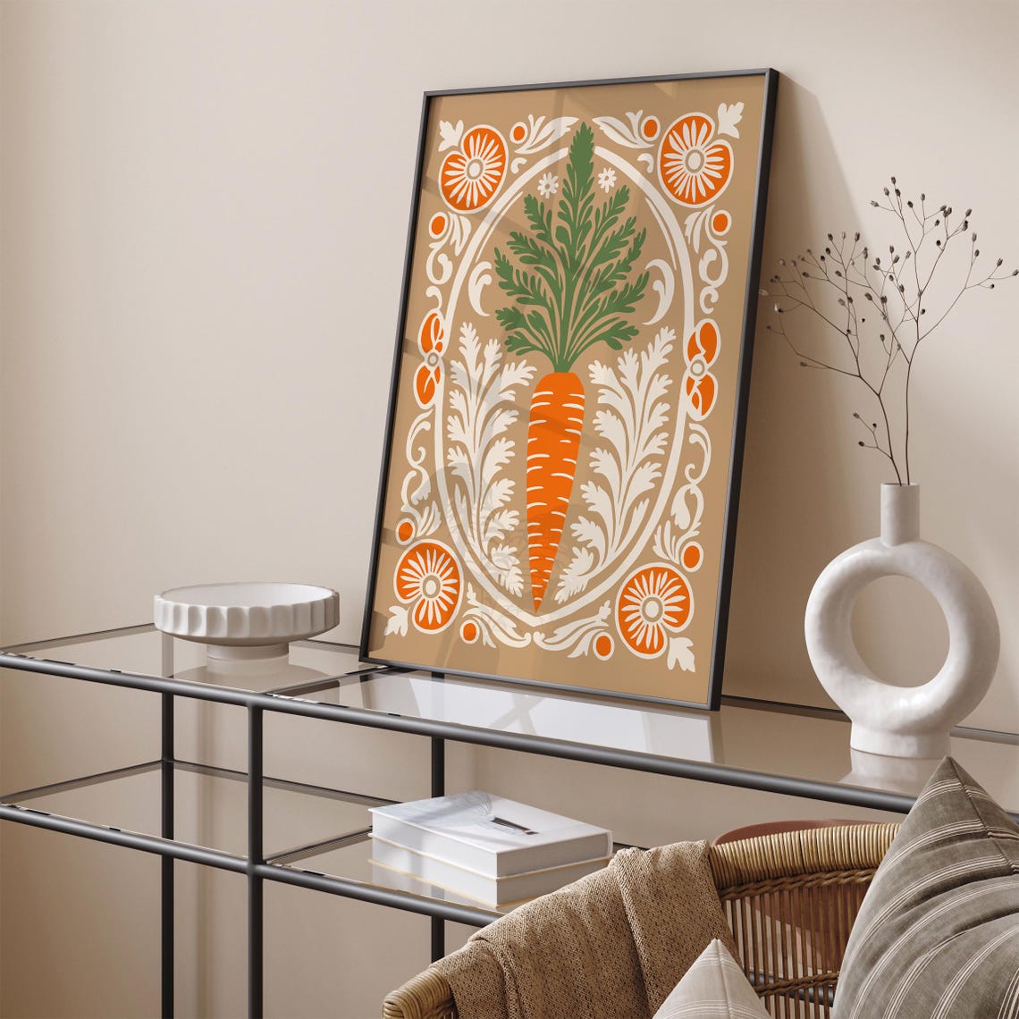 Rococo Carrot Elegant Botanical Kitchen Vegetable Art Poster - Image 4