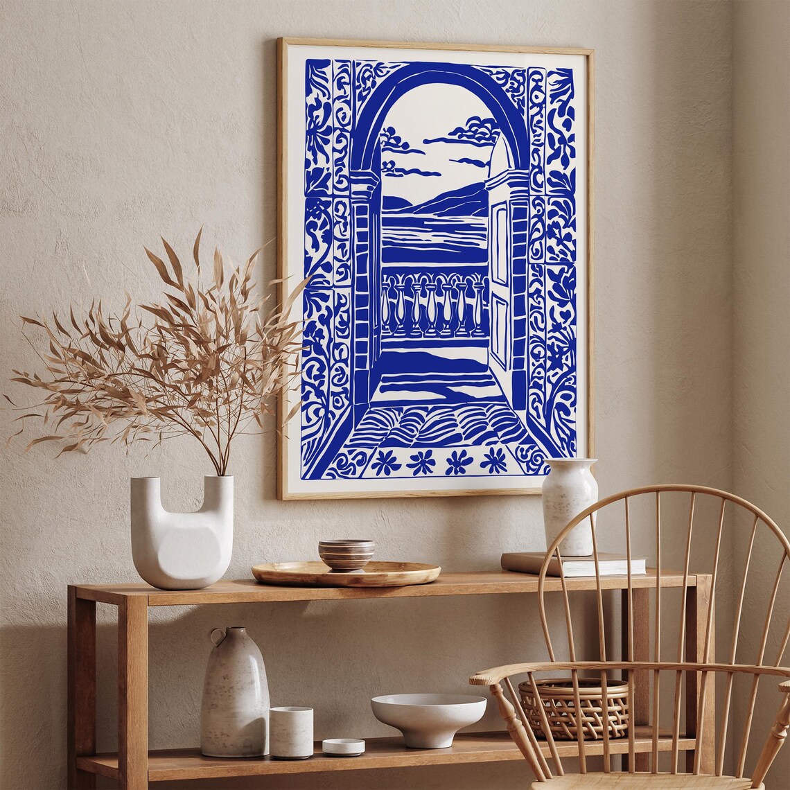 Romantic La Vacanza Italiana Indigo Archway Coastal View Poster - Image 6
