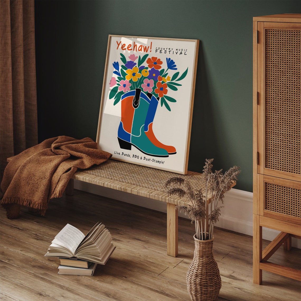 Country Music Poster Vintage Music Poster Western Wall Art Nashville Concert Poster Farmhouse Decor Country Music Fan Cowboy Wall Art - Image 2