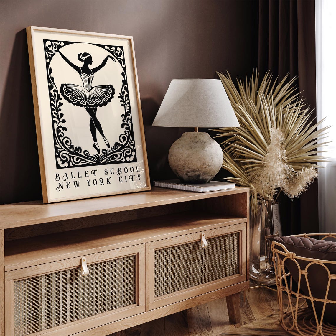 New York City Ballet School Classic Dancer Silhouette Poster - Image 3