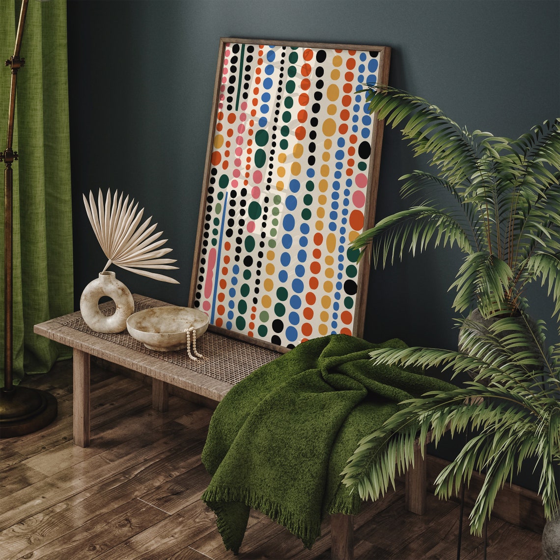 Mid Century Modern Colorful Dots Pattern Retro Abstract Poster - Image 5