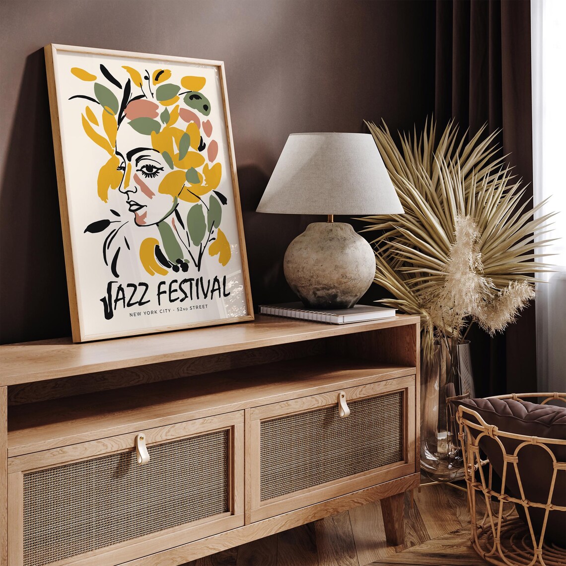 New York 52nd Street Jazz Festival Floral Woman Portrait Poster - Image 3