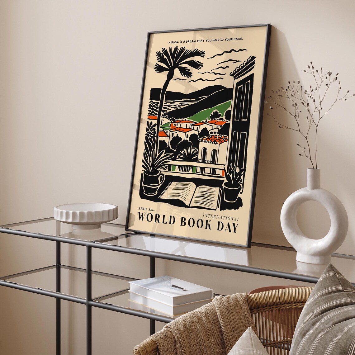 World Book Day Palm Terrace Village Quote Literary Lovers Poster - Image 4