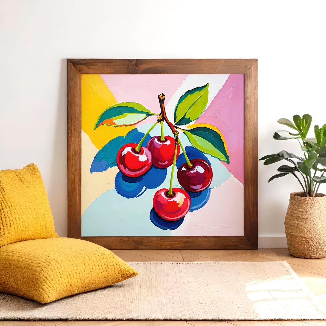 Vibrant Pop Art Cherry Poster With Bold Colorful Brushstrokes - Image 6