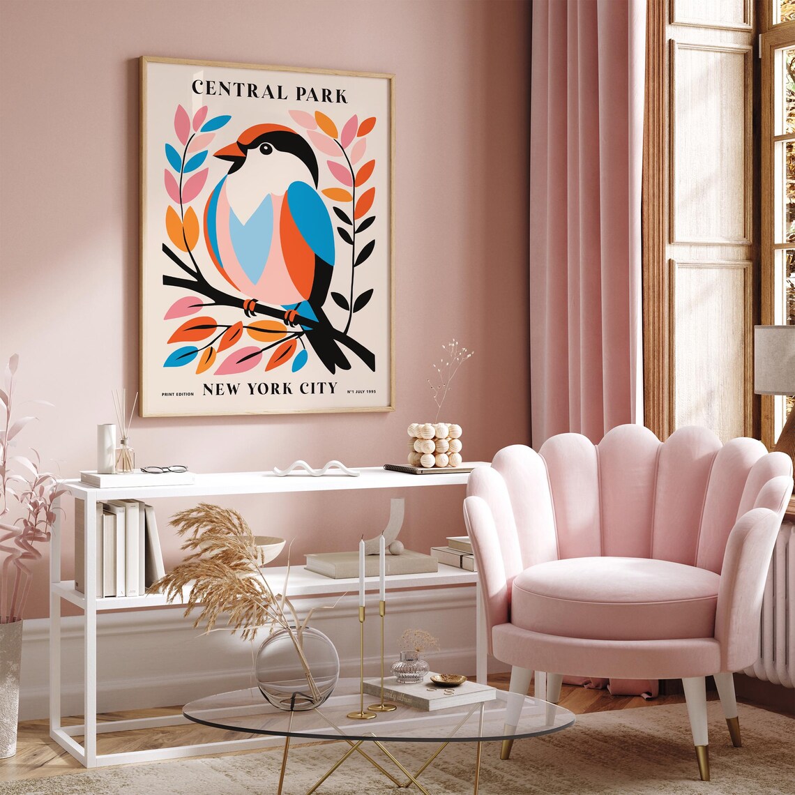 Central Park New York City Colorful Bird Gallery Edition 1995 Poster - Image 4