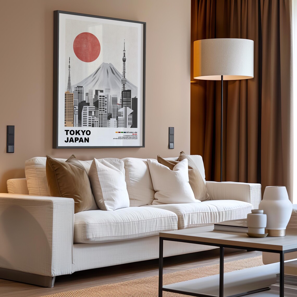 Tokyo Japan Mid-Century Modern Architecture Poster - Image 3
