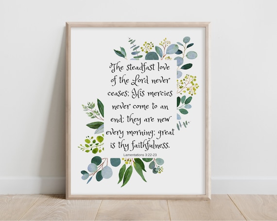 Lamentations 32223 Steadfast Love Watercolor Botanical Art Poster