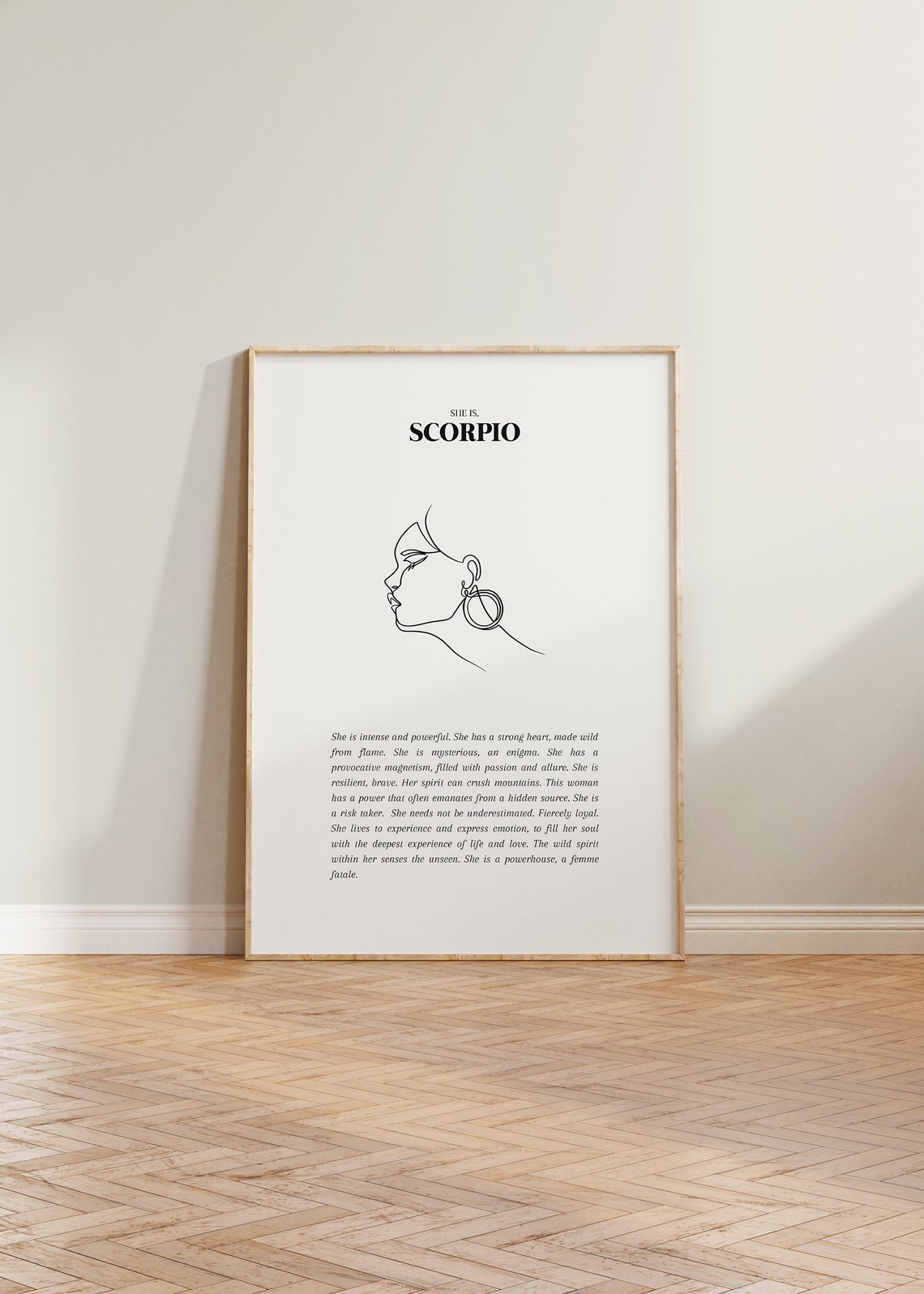 She Is Scorpio Poster Print, Minimalist Gift