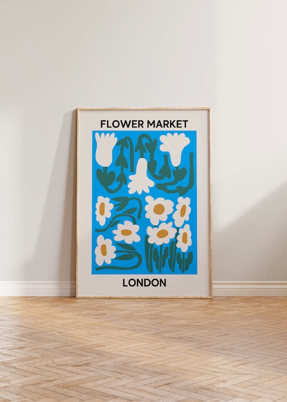 Flower Market Print Poster, Floral London Art Print