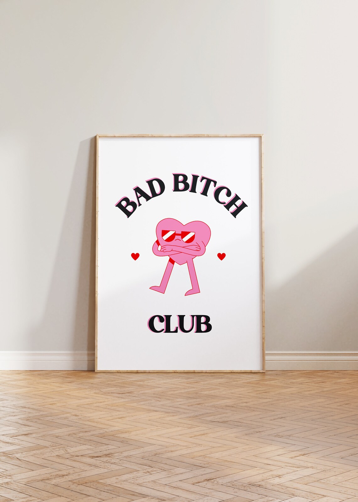 Bad Bitch Club Feminism Retro Poster Print