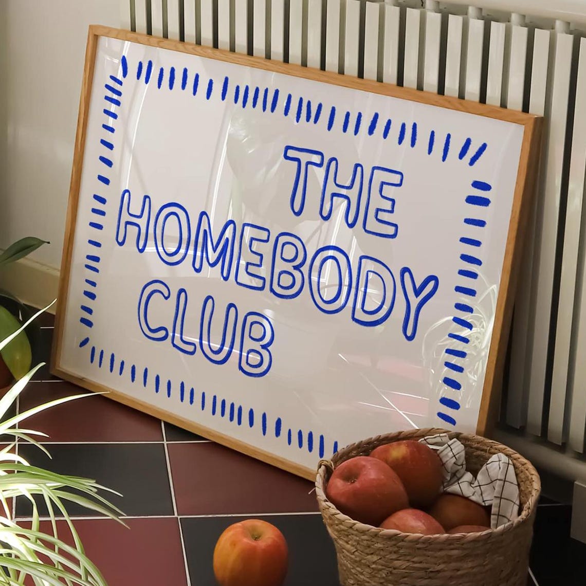 The Homebody Club Royal Blue Bubble Letter Typography Poster