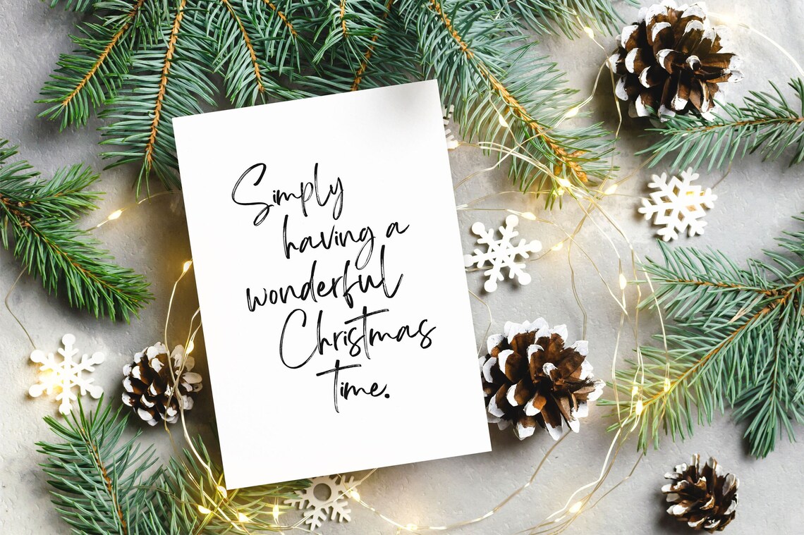 Simply Having a Wonderful Christmas Time Quote, Minimal - Image 5