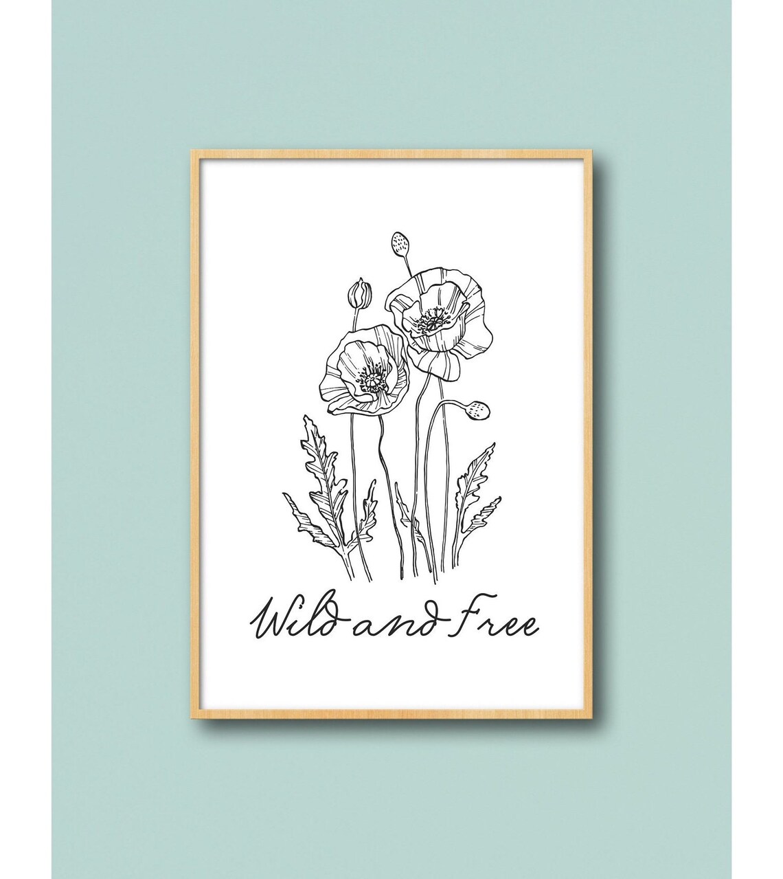 Minimalist Wild And Free Quote Wildflowers Line Art Boho Soul Botanic Organic Aesthetic Ink Sketch Free Spirit Travel Wanderlust