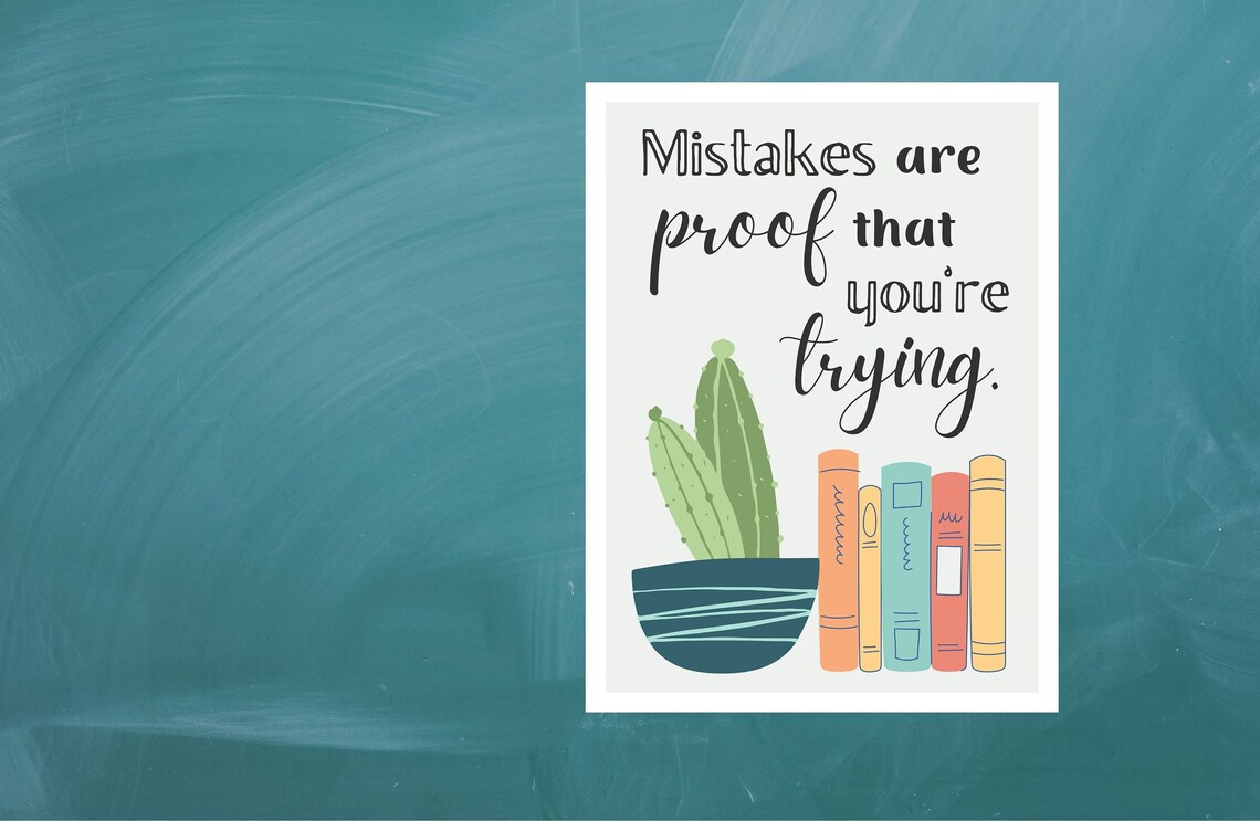 Mistakes Are Proof You Are Trying Boho Quote Art Print - Image 2