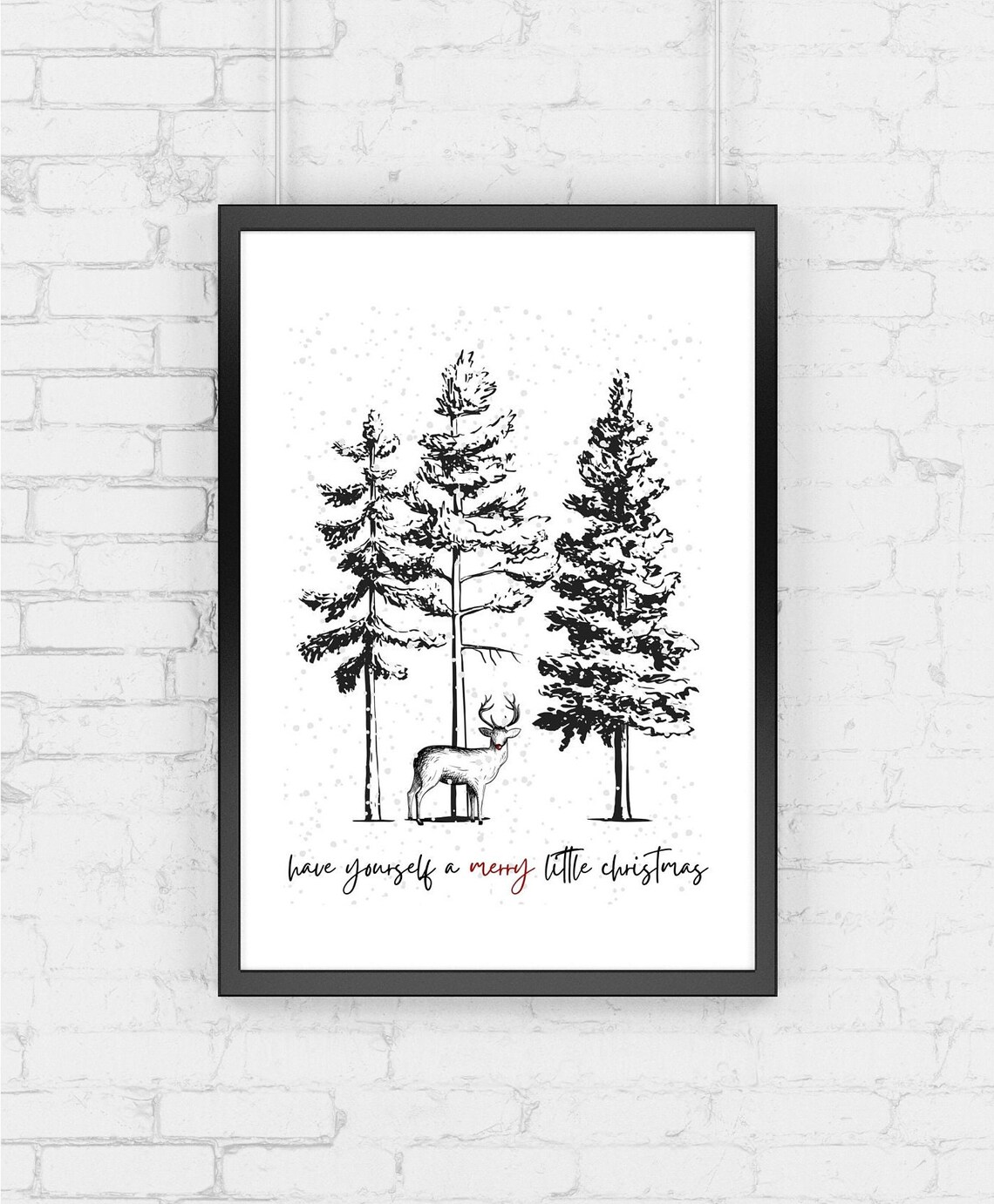 Have Yourself a Merry Little Christmas Reindeer Wall Decor Poster - Image 5