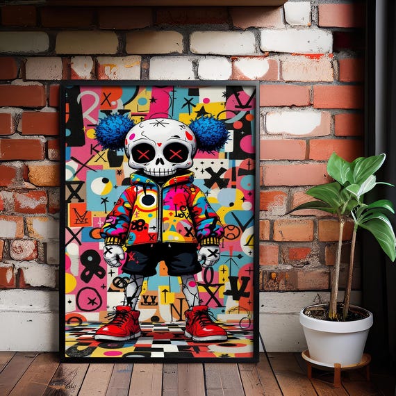 Street Style Skull Art Urban Pop For Fashion Gift Decor