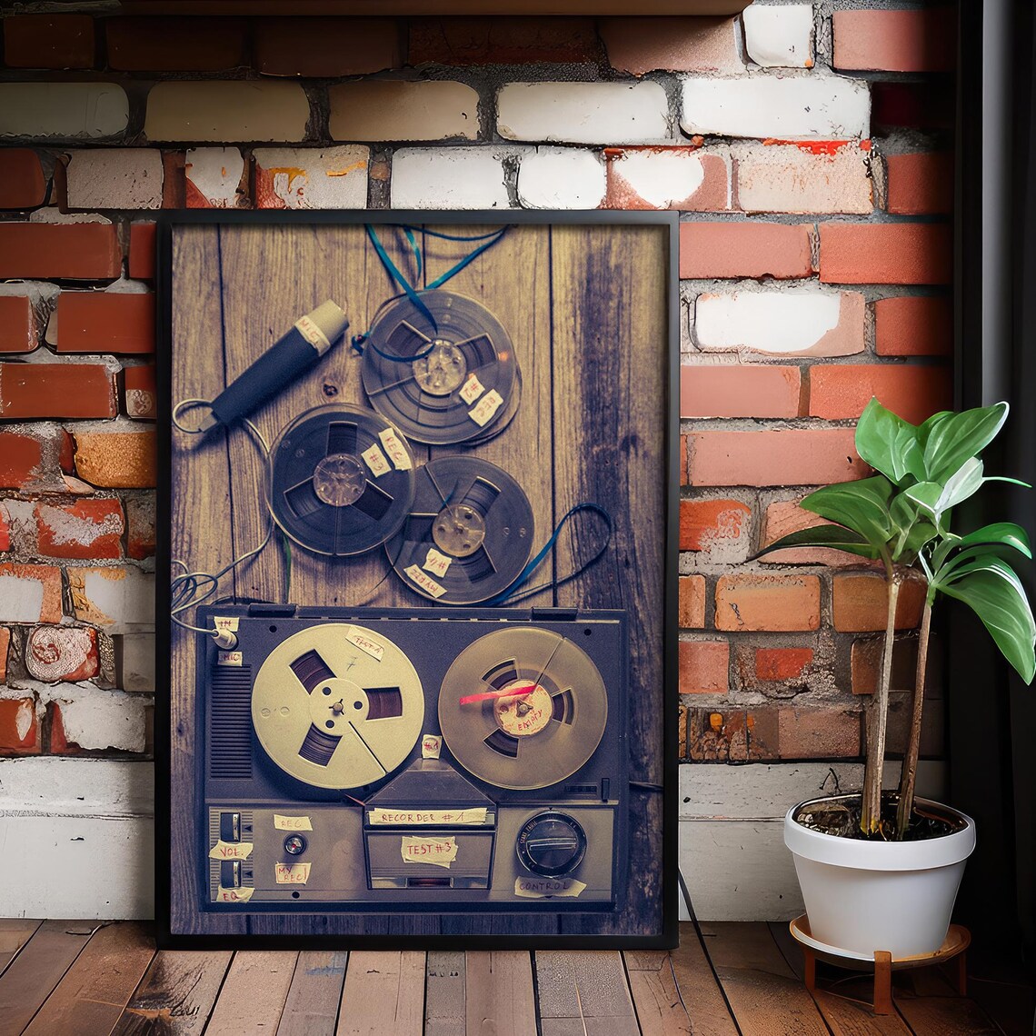 Vintage Reel to Reel Tape Recorder Retro Studio Photo Poster