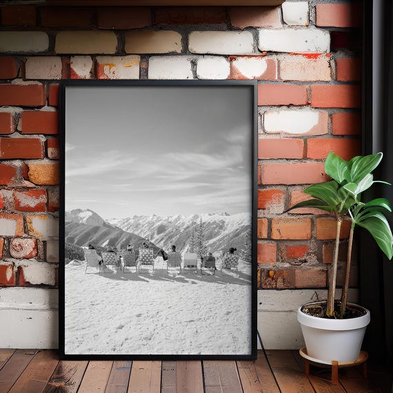 Vintage Apres Ski Photo Print Lodge Wall Decor Ready To Hang