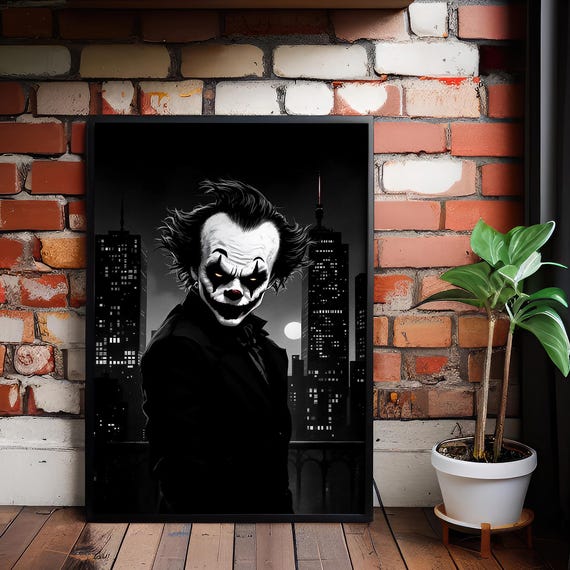 Clown Wall Art Gothic For Horror Lovers Creepy Home Decor