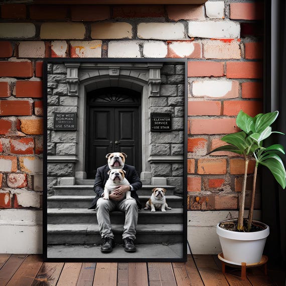 Funny Bulldog Swap Art Surreal Dog Lover Gift