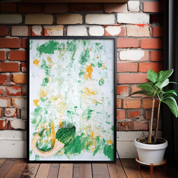 Autumn Botanical Wall Art Pastel Abstract Gourd Print Minimalist Natureinspired Decor For Modern Interiors