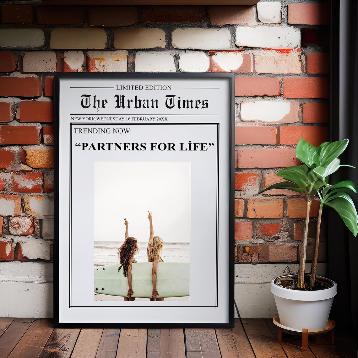 Customizable Friends Newspaper Style Friendship Photo Poster Gift