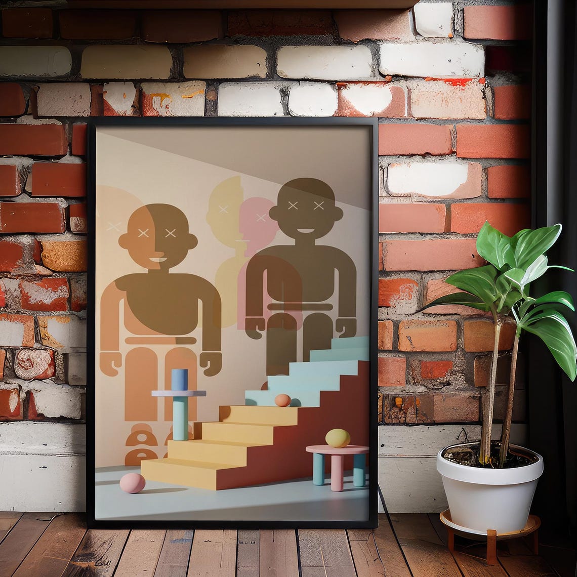 Pastel Abstract Nursery Art Playful Geometric Kids Room Decor
