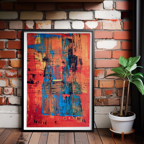 Colorful Abstract Brushstroke Canvas Print Modern Art Decor