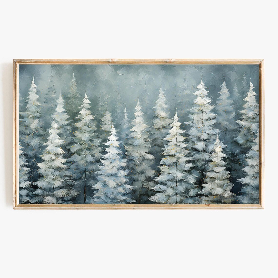 Vintage Winter Christmas Pine Tree Art Print