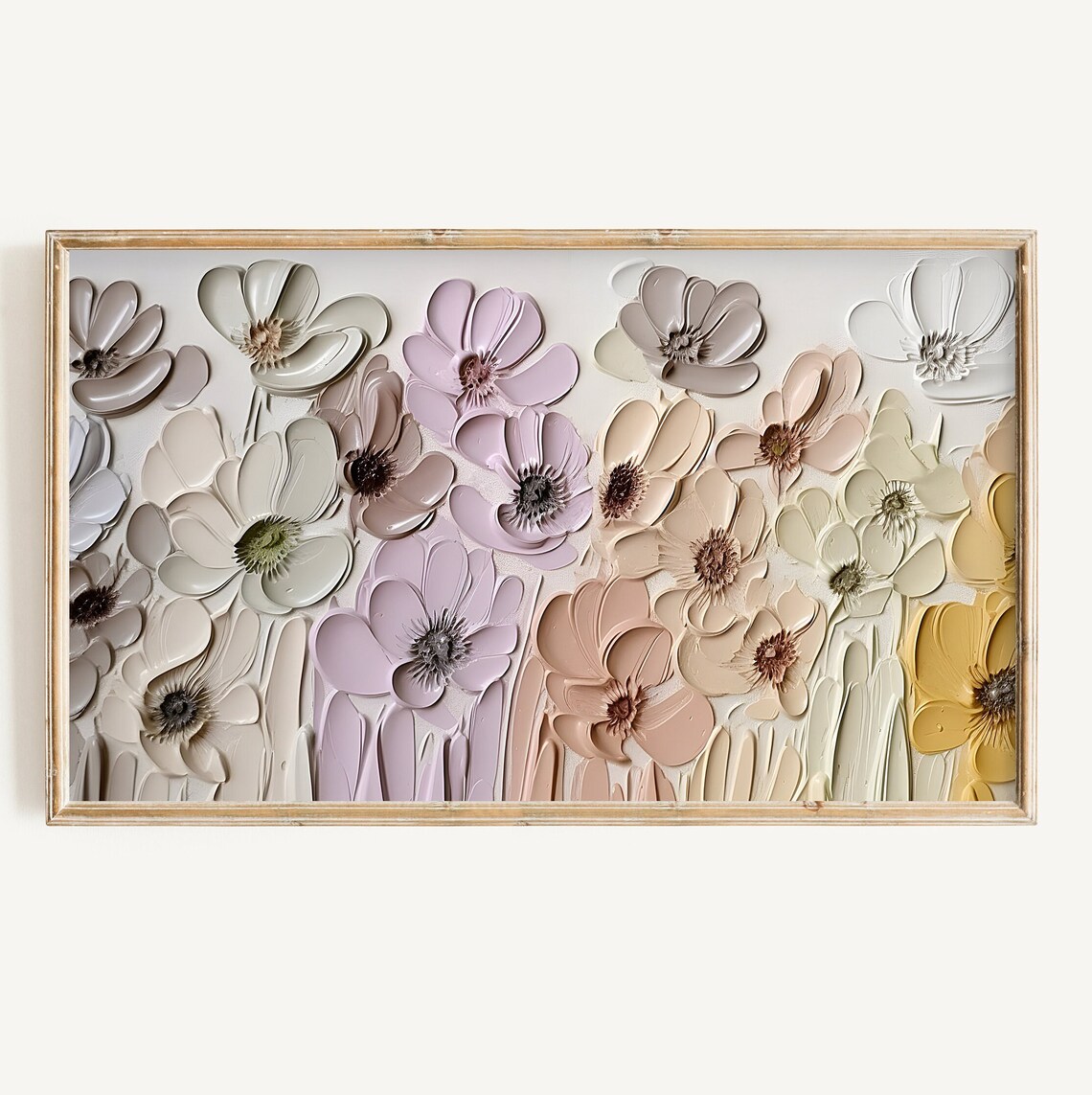 Abstract Flowers Pastel Floral Wall Art Print