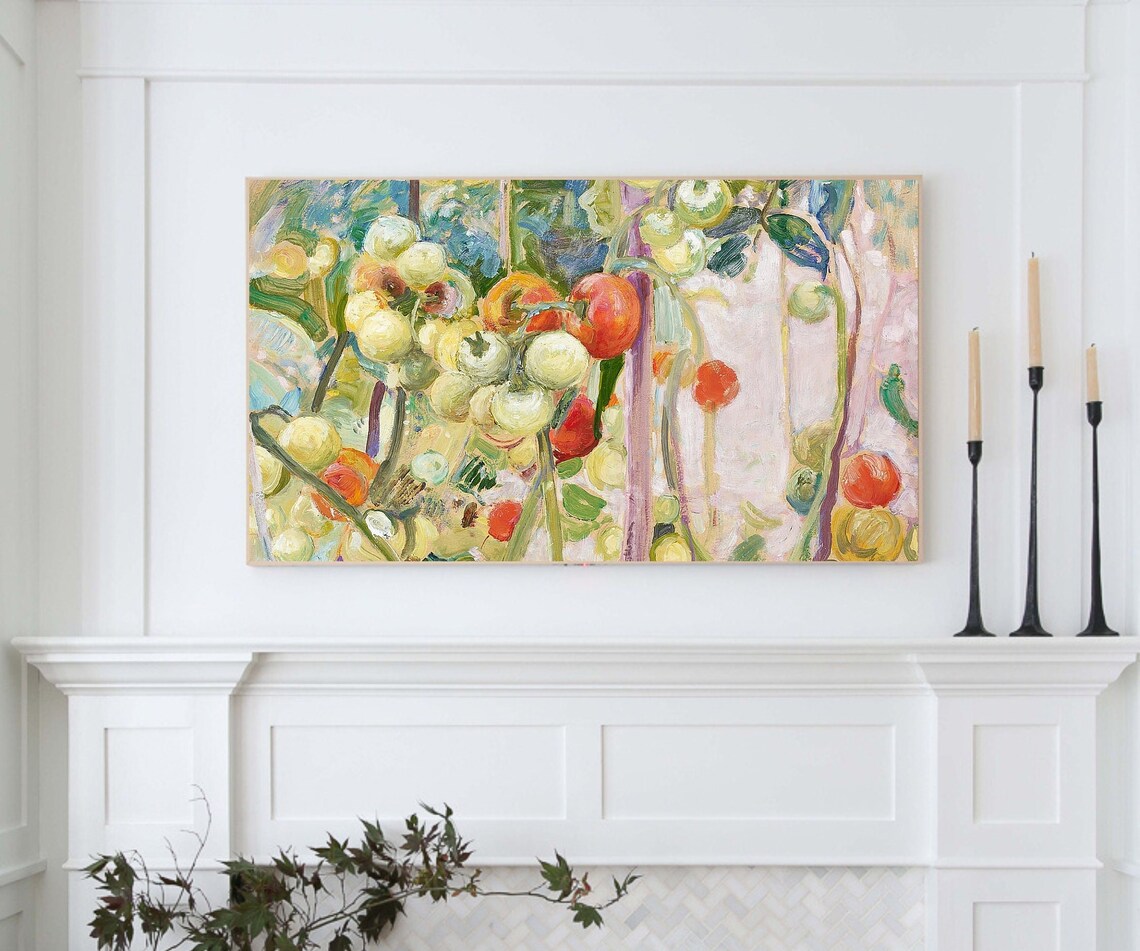 Vintage Summer Painting Art Print, Tomato Garden - Image 3
