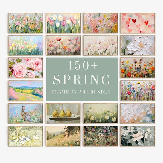 Spring Floral TV Background Bundle, Holiday Wall Art