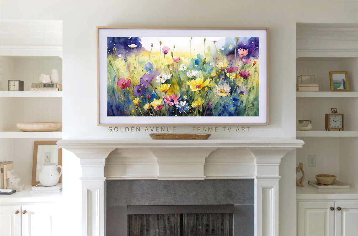Watercolor Wildflower Meadow Daisy Cosmos Spring Garden Poster - Image 4