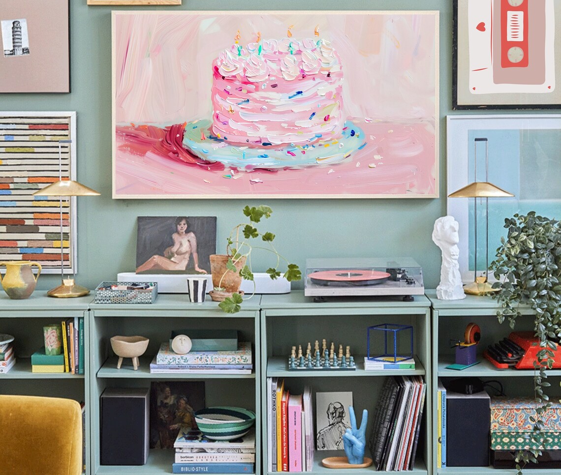 Birthday Cake Art Print, Colorful Birthday Wall Art - Image 5