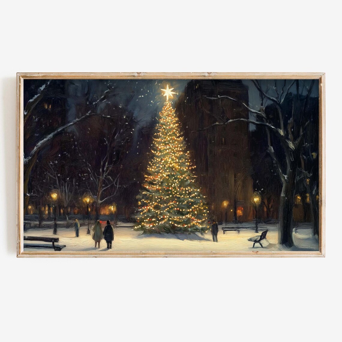 Cozy Christmas Tree Lights Winter TV Background