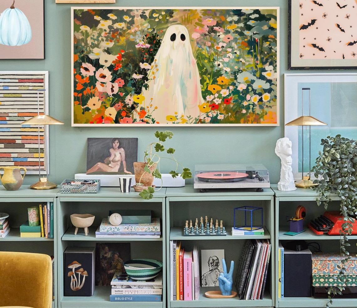 Halloween Botanical Ghost Art Print, Cottagecore Boho - Image 3