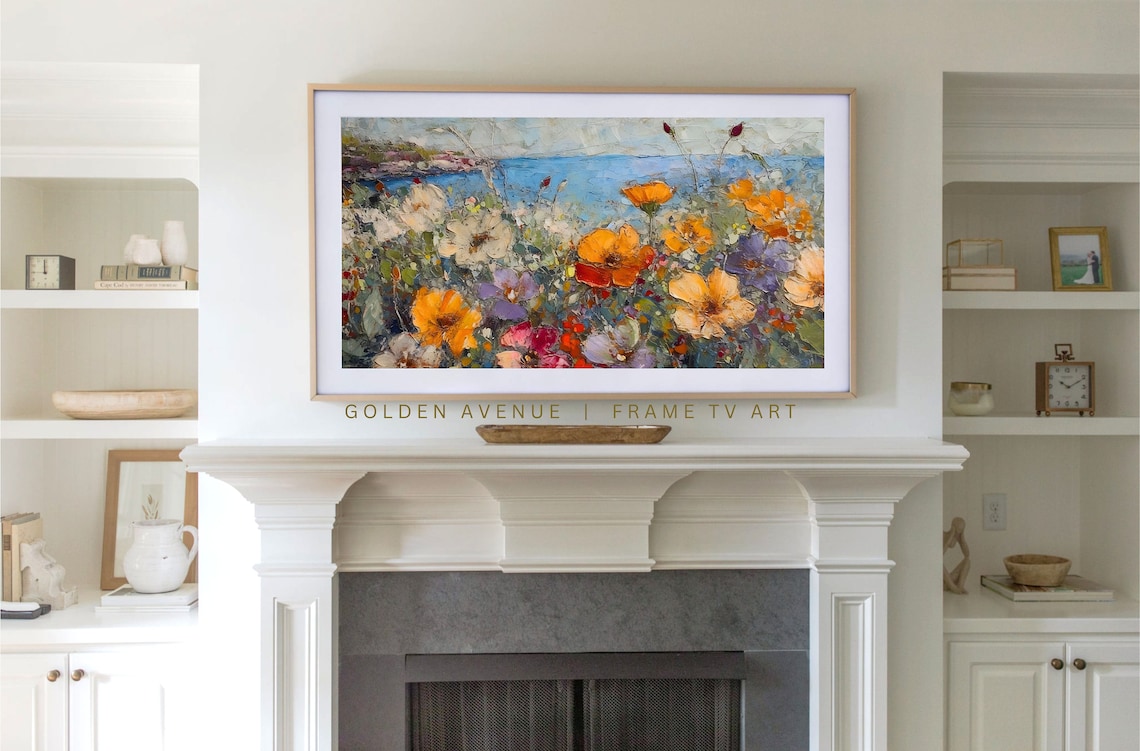 Vintage Summer Sea Landscape Poster, Coastal Floral - Image 3