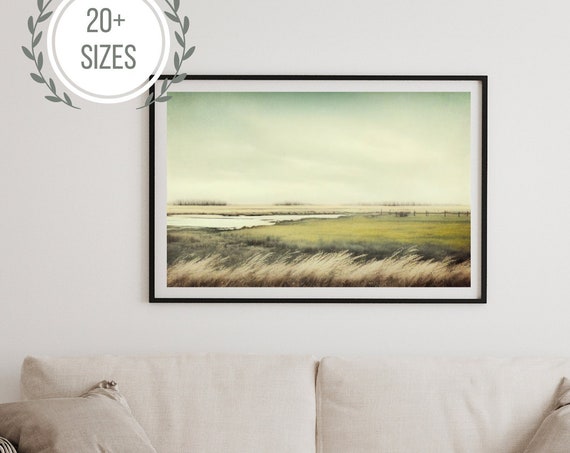 Prairie Meadow Impressionist Landscape Painting Art Western Decor Vintage Gallery Wall Art Prairie Art For Home